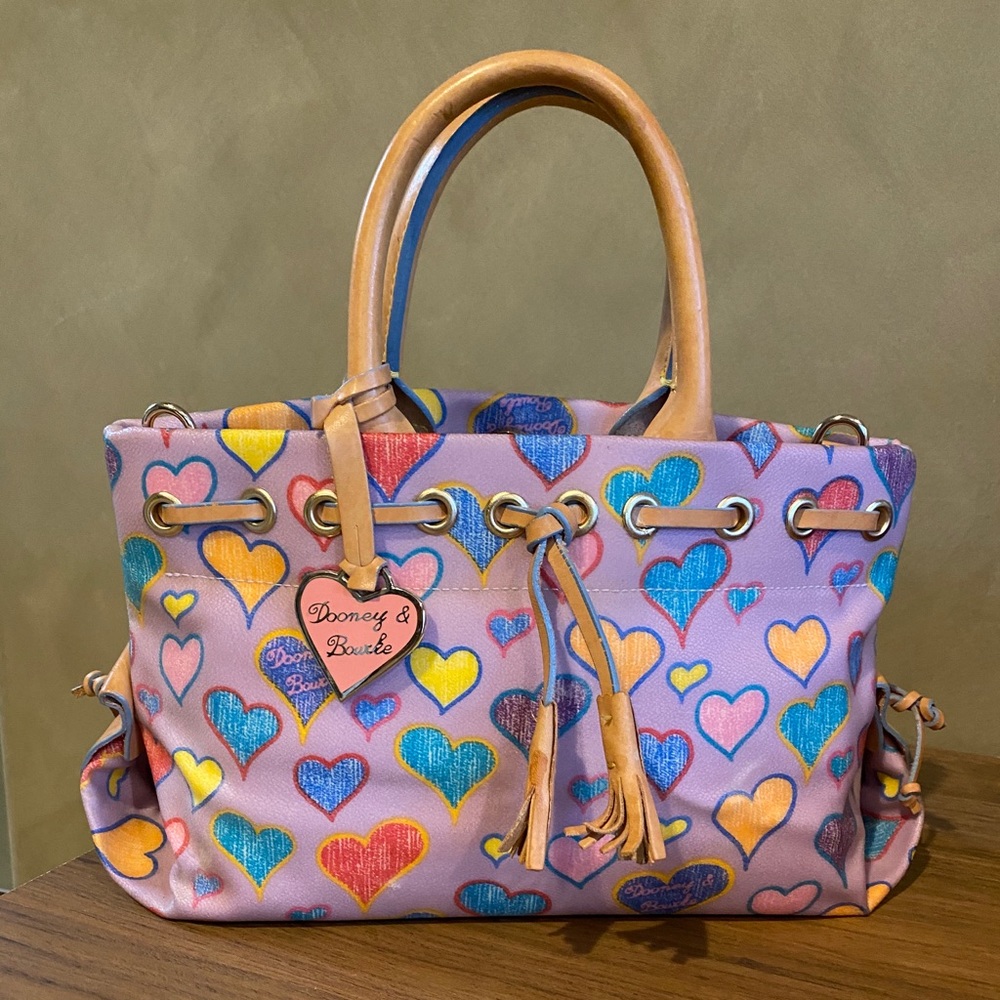 DOONEY & BOURKE Coated Canvas Crayon Hearts Bag